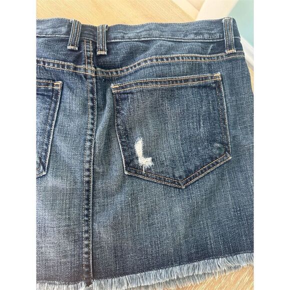 Current/Elliott Women's Size 31 Blue Distressed Mini Skirt Frayed Hem - Picture 8 of 10